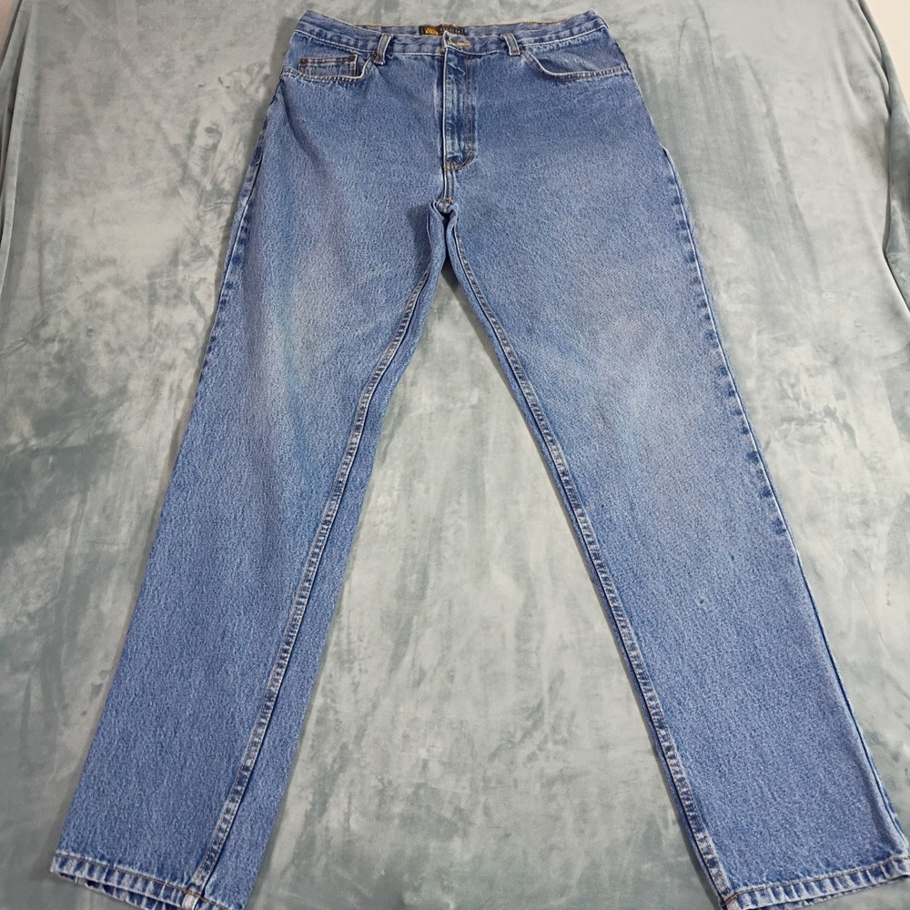 Route 66 Mens Straight Leg Jeans Medium Wash Blue Denim Workwear 32x31